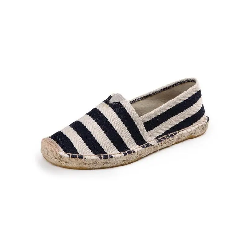 Men's Trendy 2025 Striped Canvas Shoes Breathable Casual Slip-On Espadrilles