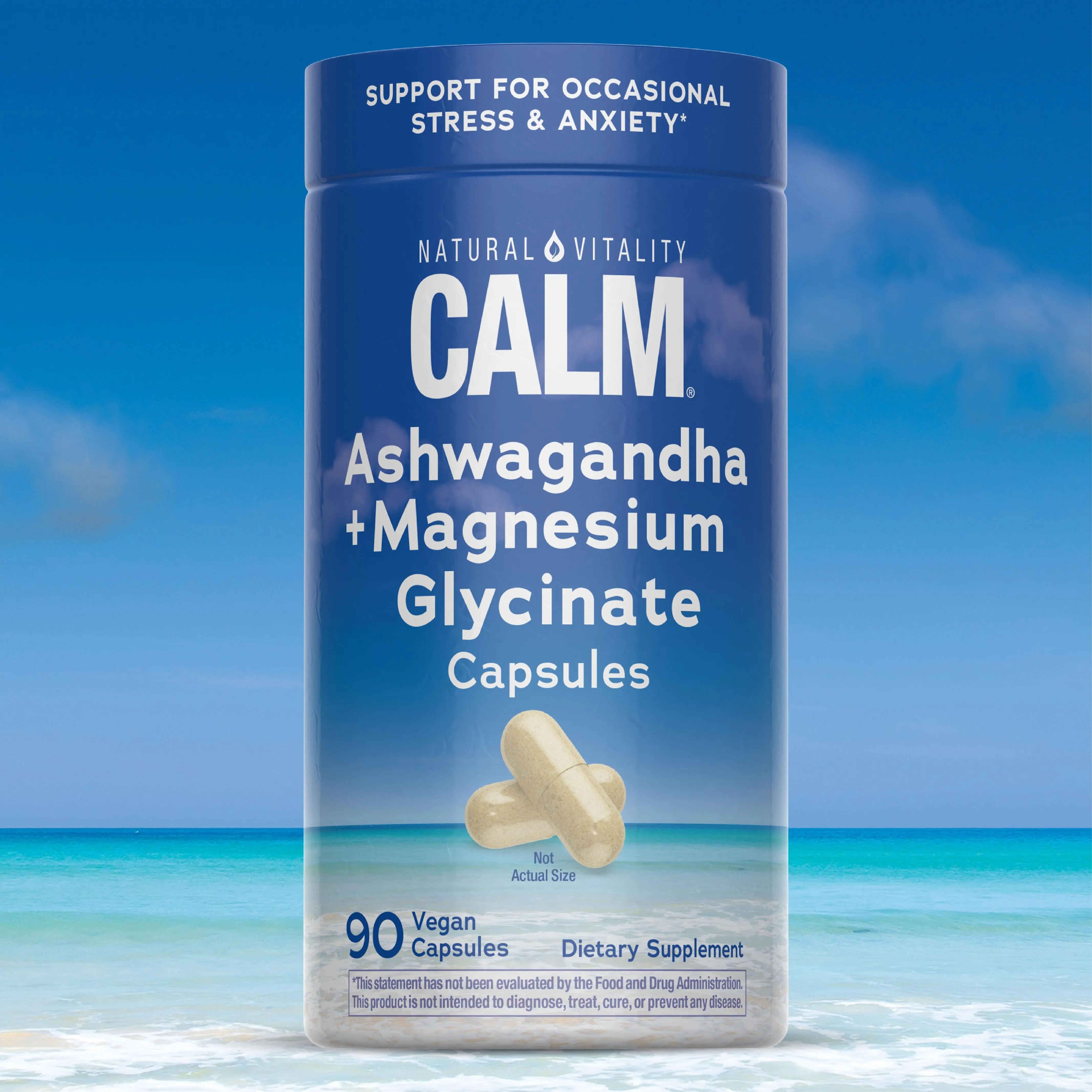CALM Capsules - With Ashwagandha & Magnesium Glycinate - Helps Manage Occasional Stress and Anxiety - High Absorption - 90 Vegan Capsules CALM Capsules - With Ashwagandha & Magnesium Glycinate - Helps Manage Occasional Stress and Anxiety - High Absorption - 90 Vegan Capsules
