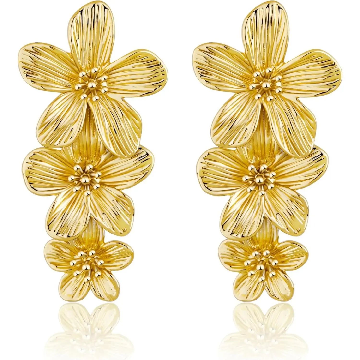 Long flower earrings