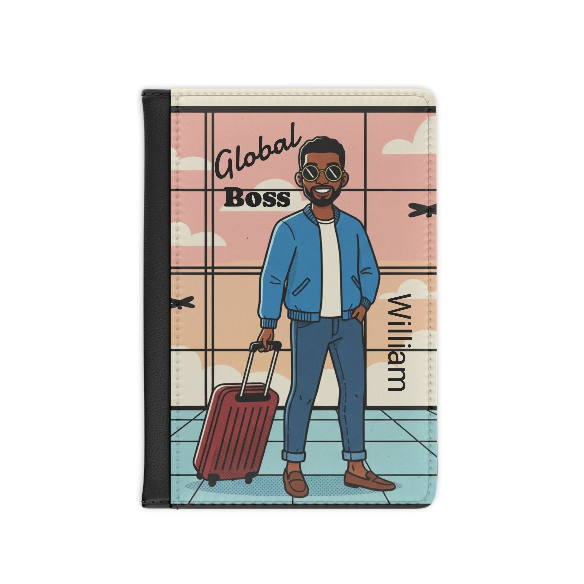 Personalized Name Passport Cover, Men's Travel Passport Holder | Custom Monogram