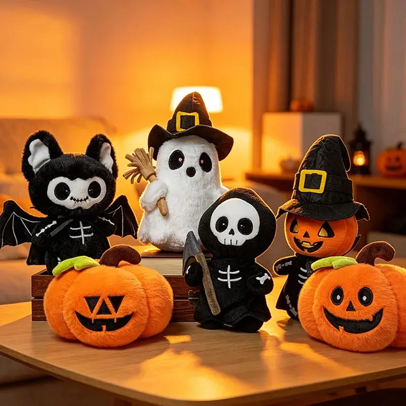 Halloween Series Multi-Size Plush Toys, Pumpkin Ghost Plush Dolls, New Items Holiday Decor, Exquisite Surprise Gifts for Home Decoration