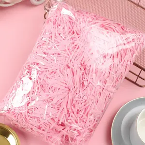 100g Decorative Raffia Shreds, Pink or White Gift Basket Filler for Packaging, Small Business & DIY Gifts