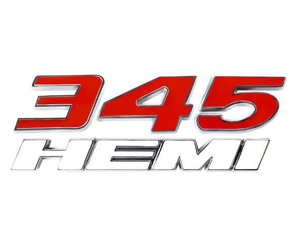 345 HEMI Engine Badge 5.7L Dodge V8 Muscle Car Accessory for Charger Durango 300 Challenger Mods Adhesive Emblem Easy Install