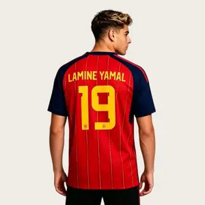 1#9 LA Yamal 25 26 Home Short Sleeve Soccer Jersey Fans Version Red