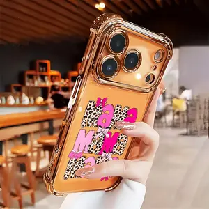 Mama Leopard Design Mother's Day Gift Phone Case for iPhone 17 Air 16 15 14 13 12 11 Pro Max Plus X XS Shockproof Silicone TPU Bumper Drop Protection Soft Cover Four-Corner Thickened Electroplated Bumper