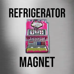 Fridge Magnet Las Vegas 2D Pink Slot Machine Magnet – Jackpot Souvenir | Refrigerator Magnet