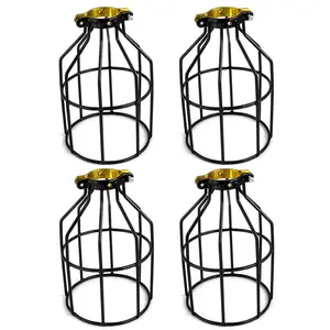 YI LIGHTING (Set of 4) Industrial Vintage Style Metal Lamp Guard Cage for Pendant String Lights and Vintage Lamp Holders