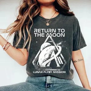 Artemis 2 Crew Shirt Return To The Moon Lunar Flyby Vintage Graphic Tee