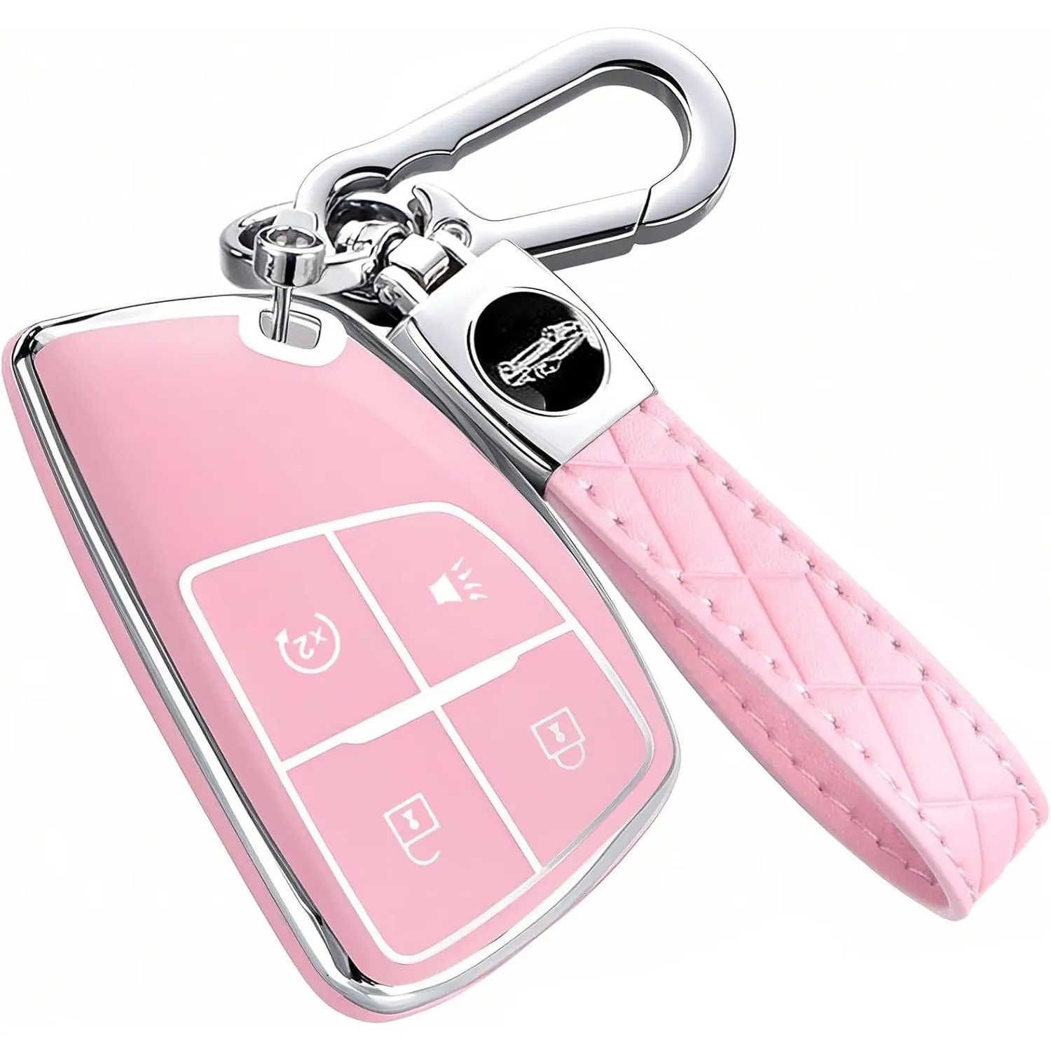 car stuffKey Fob Cover for Chevy with Keychain, Soft TPU Key Case Shell for Colorado Equinox Silverado, for GMC Canyon Sierra Remote Smart Key Holder(4 Buttons, Pin