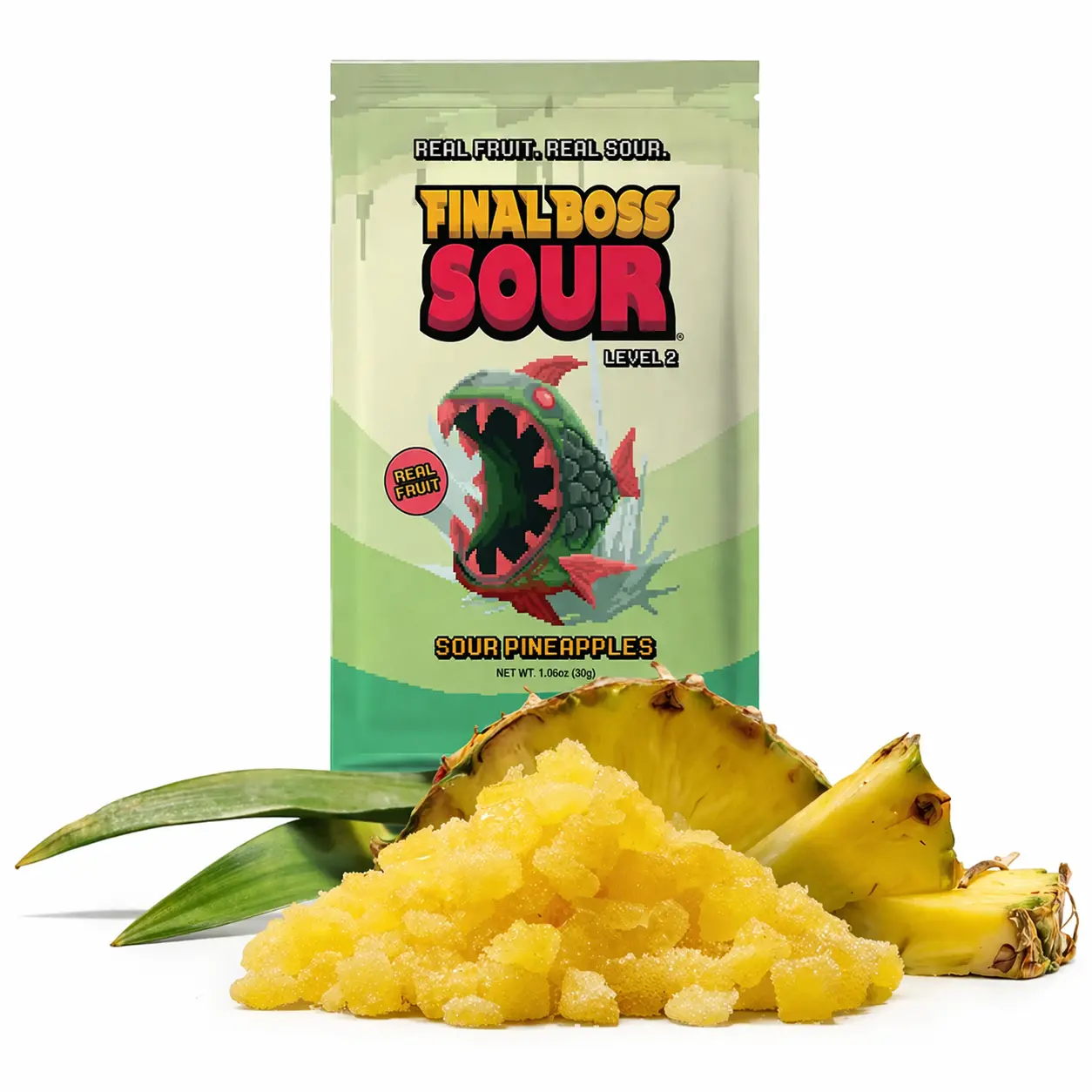 Final Boss Sour - Level 2 Sour Pineapple - Real Fruit Sour Candy