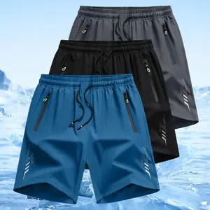 3pcs Men's Lightweight Casual Shorts - Elastic Waist with Adjustable Drawstring, Side Pockets, Breathable Fabric for Basketball, Running, Beach & Outdoor Sports - Athletic Shorts, Workout Gear, Regular Fit, Comfortable Fit, Gym Enthusiasts