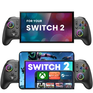 Controllers for Switch 1/2/OLED/iPhone/Android/iPad Mini Handheld Gaming with RGB Light /Programmable/Hall Effect Joysticks & Analog Triggers
