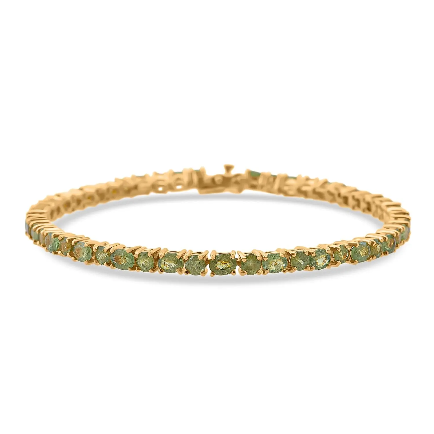 D'Joy Ambanja Demantoid Garnet 8.35 ctw Bracelet in 18K Vermeil Yellow Gold Over Sterling Silver (6.50 In)