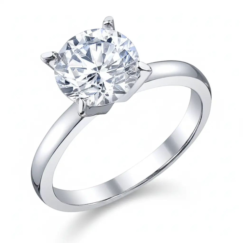 Women's 2Ct. Solitaire Round Brilliant Cubic Zirconia Sterling Silver 925 Wedding Engagement Ring Women's 2Ct. Solitaire Round Brilliant Cubic Zirconia Sterling Silver 925 Wedding Engagement Ring