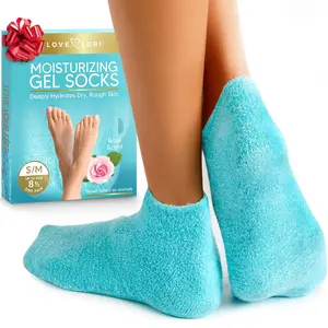 Moisturizing Socks (Up to Size 8.5) Gel Silicone Aloe Socks Spa Gifts Galentines Day Gifts - Infused with Vitamin E & JoJoba Oil - Self Care for Women