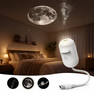 2-in-1 USB Galaxy Projector Night Light, Mini Starry Sky LED Projector Lamp with 3 Star Discs, Touch Control Star Projector for Bedroom Ceiling, Wall, Kids Room, Car & Room Decor