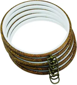 5 count Round Embroidery Hoops - Circle Display Cross Stitch Hoop Frame, Imitated  Embroidery Hoop Ring Sewing Crafts Hanging Decoration (Brown, 8 inch)