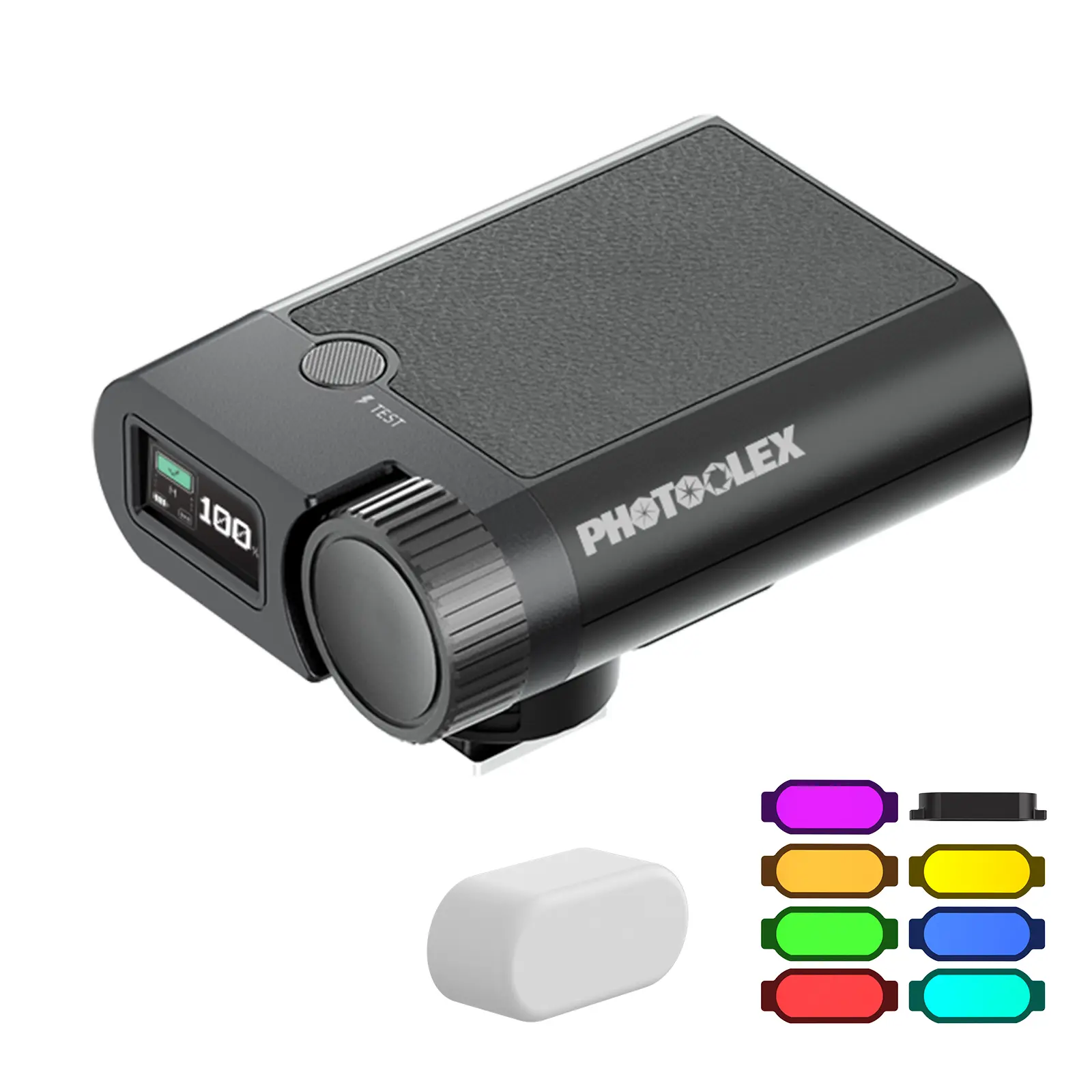 PHOTOOLEX G01 Mini Camera Flash Speedlite GN16, Rechargeable On-Camera Flash with 7 Magnetic Color Filters & Diffuser Dome, 700 Full-Power Flashes, Fast Recycling, Hot Shoe Compatible for Canon, Sony ZV-1, Nikon, Fuji, Vlog, Travel & Holiday Gifts