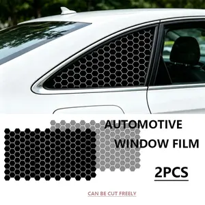 2pcs Hexagonal Car Window Stickers, Self-Adhesive Waterproof Vinyl Film, Scratch-Resistant, Universal Fit, 50x75cm, Classic Design