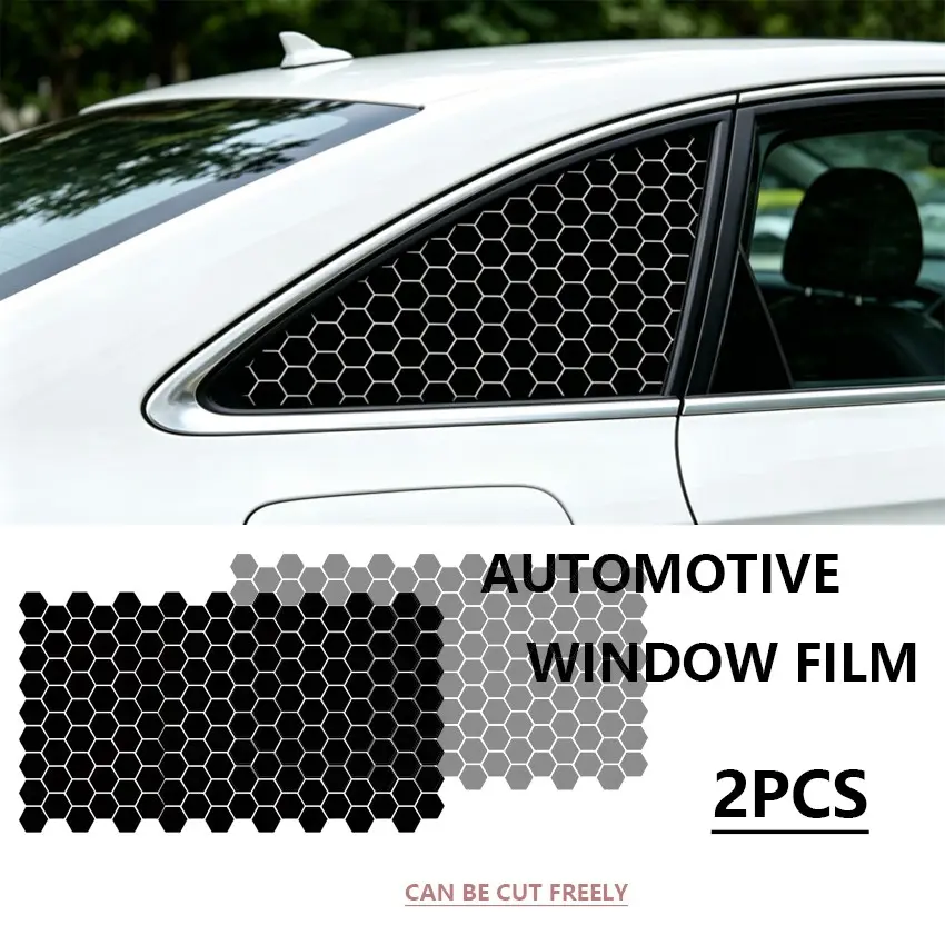 2pcs Hexagonal Car Window Stickers, Car Decals, Decal for Cars, Self-Adhesive Waterproof Vinyl Film, Scratch-Resistant, Universal Fit, 50x75cm, Classic Design, Window Decals for Vehicles