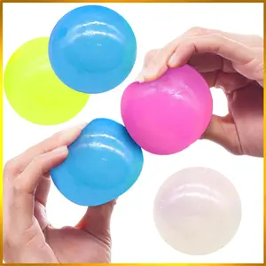 6/12/16PCS Glow in The Dark Sticky Balls Stick To The Ceiling Fun Decompression Fidget Toy Stocking Stuffers for Kids and Adults