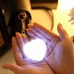 Heart Sensor Purse Light USB Rechargeable Touch Sensing Bag Illuminator & Hanging Keychain Night Light Cute Heart-Shaped Valentine's Day Gift for Her Girlfriend Women Ladies Usb Charging Lamp Plug