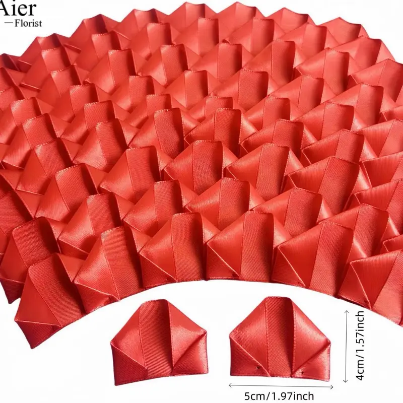 Geometric Satin Fabric Petals, 100-Piece Bouquet Fillers for Eternal Roses Home Decor