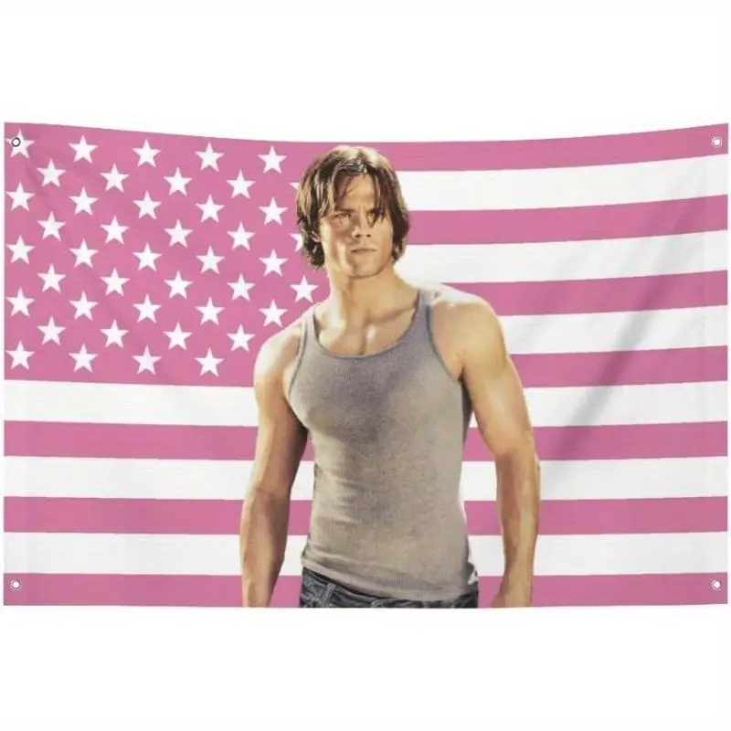 Pink Jared Padalecki Supernatural TV Show American Flag 3x5ft Durable Fabric with 4 Grommets - College Dorm Room Decor, Outdoor Parties, Tailgates, Yard Decoration, American Flag Decor, Tailgate Accessory, Casual Home Decor, Longlasting Dec