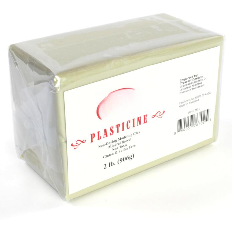 and Non-Drying Oil-Based Plasticine Modeling Clay, Cream, 2 Pounds, Sulfur-Free & ,  for , Beginners, and Artists,  for Arts and Crafts Projects