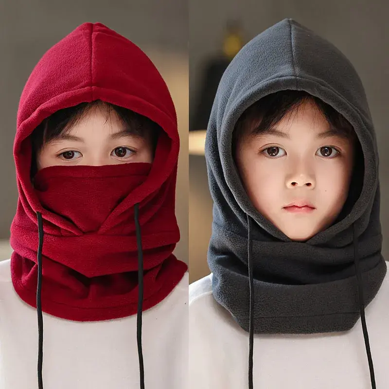 Winter Ski Windproof Cap Kids Plush Fleece Balaclava Hat Thicken Warm Outdoor Cycling Caps for Boys Girls Solid Hood Beanie 3-8Y I LOVE DAD