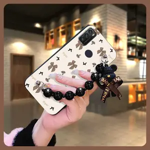 cute silicone Phone Case For Alcatel 1S 2021/3L 2021 Simplicity Dirt-resistant Black pearl pendant soft case Waterproof Anti-knock Cartoon Back Cover protective case