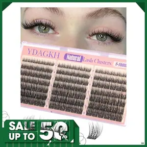 Lash Clusters Natural Cluster Eyelash Extensions Wispy Individual Eyelash Clusters 8-16mm CC Curly DIY Lash Extension Reusable Salon-effect Eyelash Extension for Clean Beauty by YDAGKH