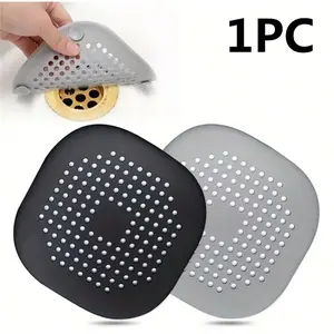 Hair Drain Filter, Square Shower Drainer Cover, Silicone Suction Hair Catcher, Sink Clog Prevention Mesh, Bathtub Drainer Plug, Bathroom Drain Stopper, Bathroom Tool