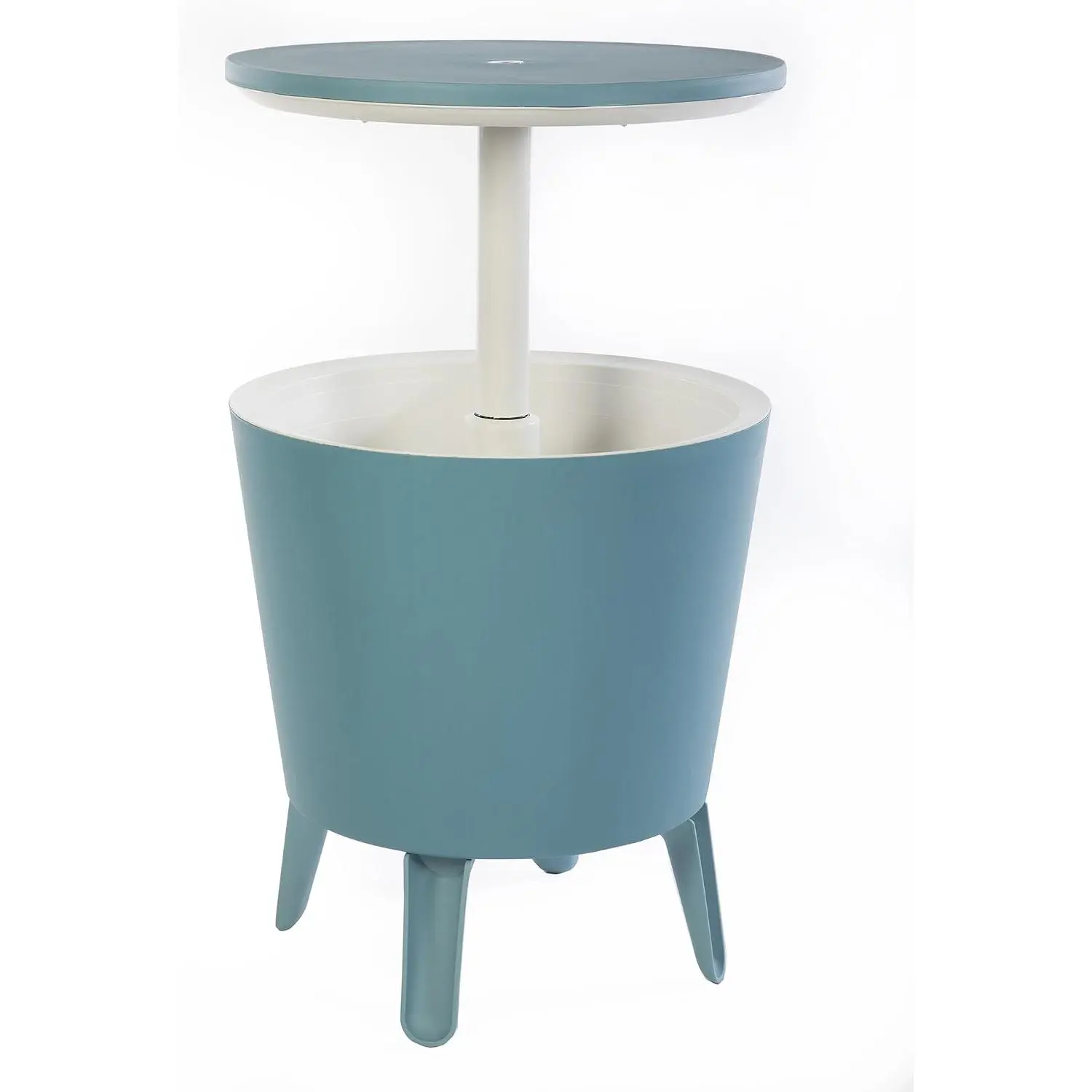 Modern Cool Bar Outdoor Patio Furniture and Hot Tub Side Table with 7.5 Gallon Beer and Wine Cooler, Teal