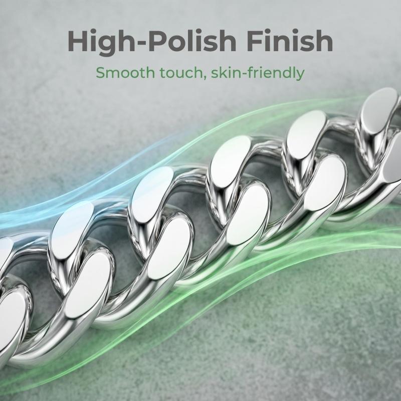 925 Silver Plated Cuban Link Chain Necklace,0.394 Inch Wide High PolishedSmoothCurb Chain,19.69/21.65/23.62/25.59 Inch,Secure Anti-Lose Lock Clasp,Heavy Duty Street Hip Hop Jewelry Gift evry jewels valentines day for her chic minimalist romantic fanci me