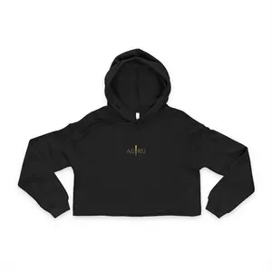 Cropped Hoodie — Minimal 'AURU' Gold Logo Women's Cropped Hoodie
