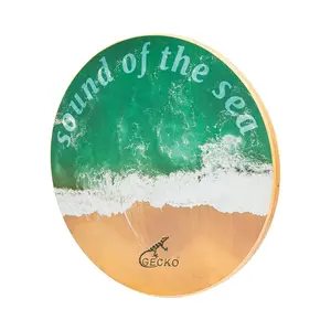 GECKO Ocean Wave Percussion Instrument - 14.6 Inch Birchwood Frame with Beads for Meditation, Sensory Play, Music Education, and Live Performances