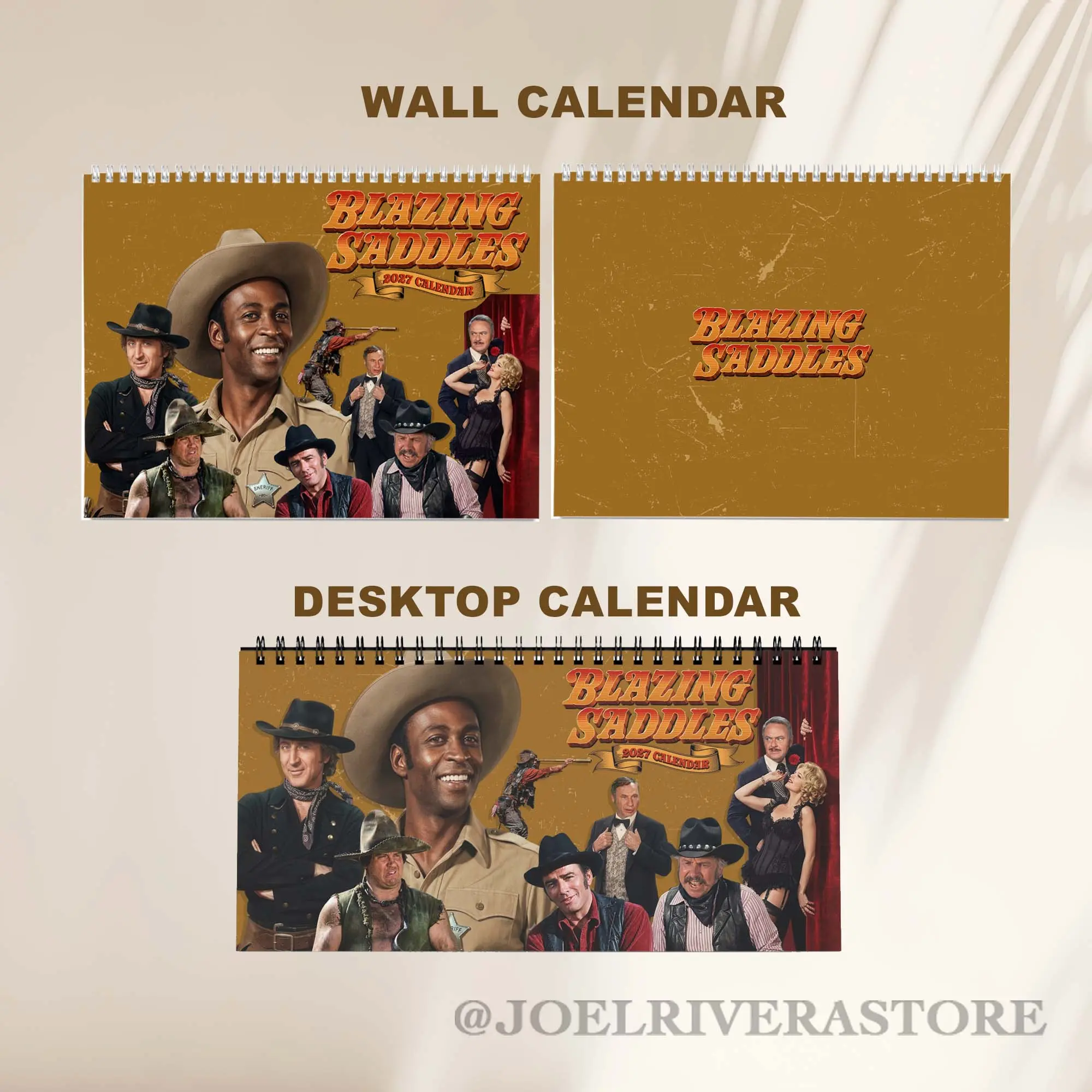 Blazing Saddles Vintage Movie 2027 Wall Calendar Best Moments Movie Calendar 2027, Western Rodeo Cowboy Funny Misbehavin Memes Calendar, Planner, Home Decorating