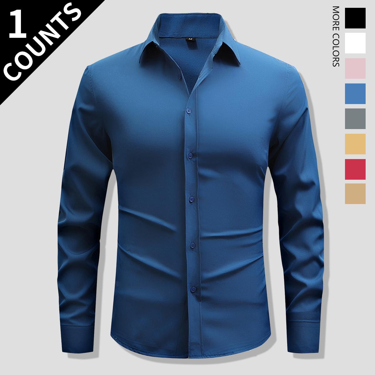 Men's Classic Slim Fit Dress Shirt – Professional Long Sleeve Button-Down – Versatile Tailored Look for Business, Weddings, and Everyday Essentials