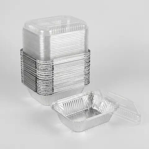 60-Piece Durable Mini Aluminium Foil Disposable Cookware Set with Lids - Mini Baking Pans, BBQ Dishes, Kitchen Supplies for Gatherings, Quick Meals, Even Cooking, Easy Cleanup