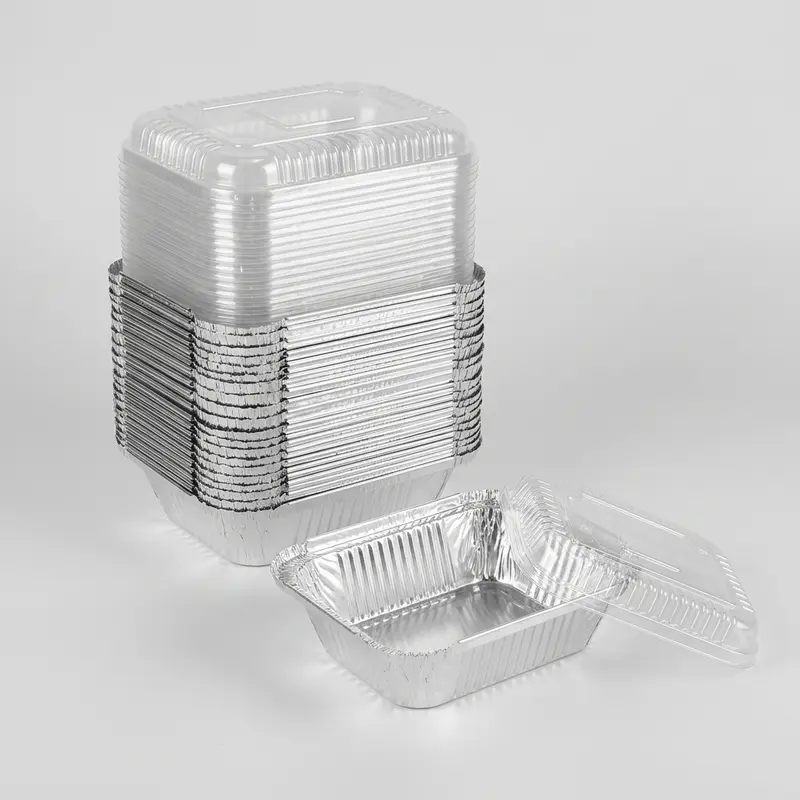 60-Piece Durable Mini Aluminium Foil Disposable Cookware Set with Lids - Mini Baking Pans, BBQ Dishes, Kitchen Supplies for Gatherings, Quick Meals, Even Cooking, Easy Cleanup