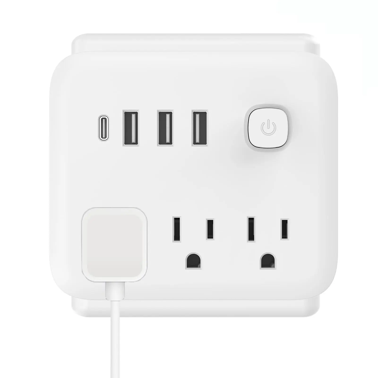 Surge Protector Outlet Splitter with 180° Rotating Plug, Wall Charger Adapter with 3 Outlets Extender and 4 USB Ports (3 USB-C), Swivel Power Strip with Power Switch for Home, Office, Travel