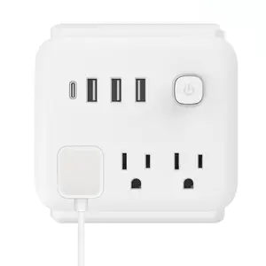 Surge Protector Outlet Splitter with 180° Rotating Plug, Wall Charger Adapter with 3 Outlets Extender and 4 USB Ports (3 USB-C), Swivel Power Strip with Power Switch for Home, Office, Travel