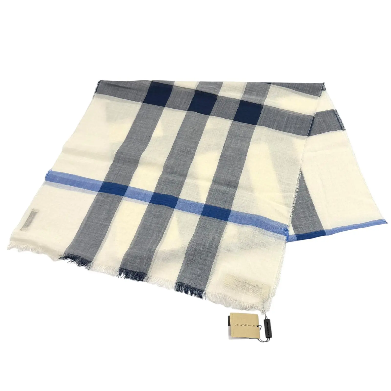 Pre-owned BURBERRY Wool Small Leather Goods Nova Check Silk Scarf