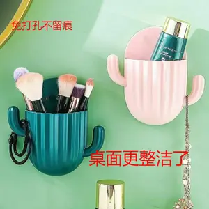 Toothbrush Holder Household Wall Self-adhesive Seamless Cactus Storage Rack Shaver Organizer Drain Shelf Bathroom Accessories