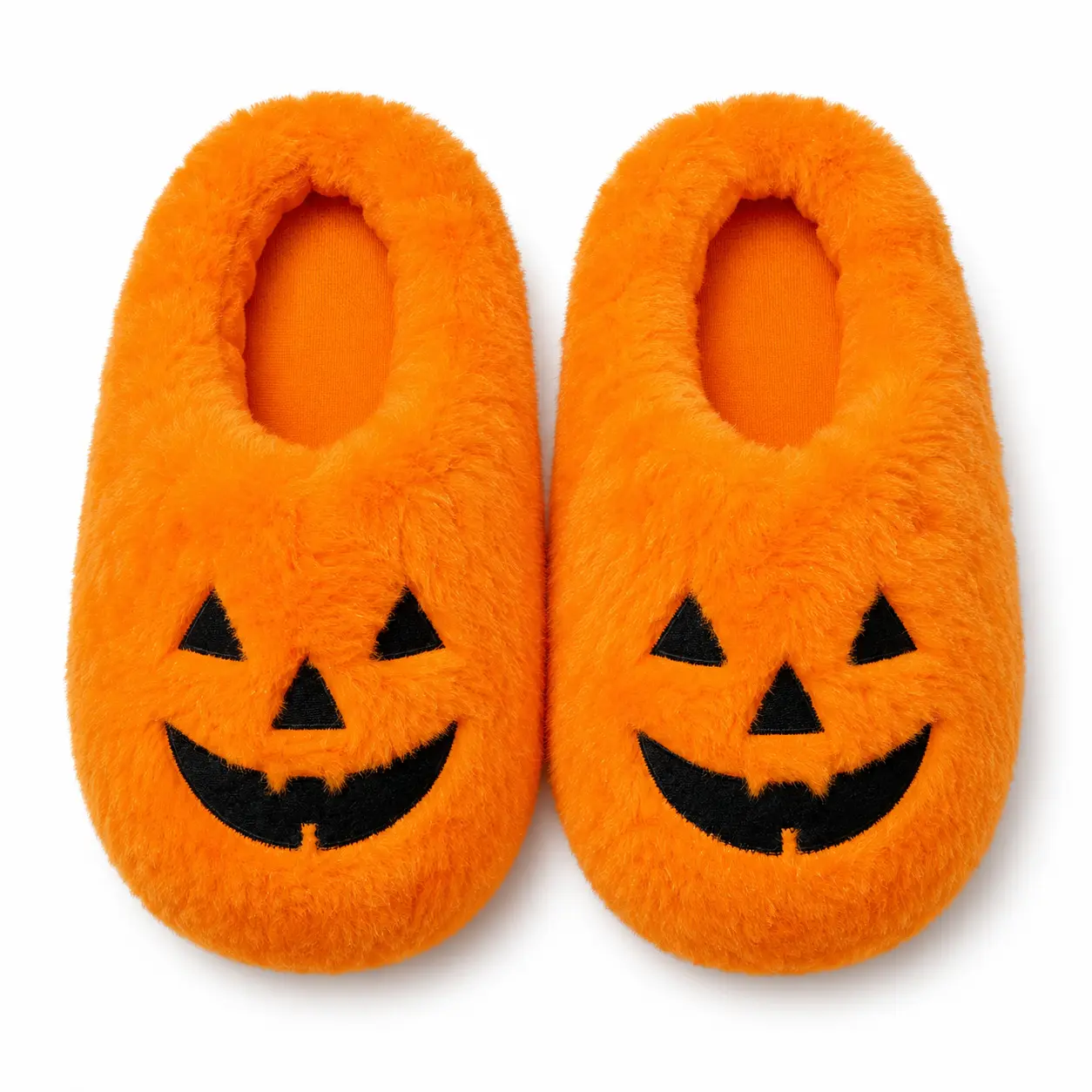 Halloween Pumpkin Soft Slide Shoes - Holiday Family Indoor-Outdoor Footwear for Girls, Women, Playful Look