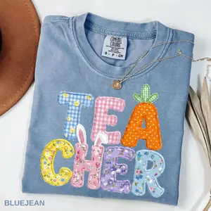 Comfort Colors PRINTED Teacher Easter T-Shirt, Easter Tee, Teacher Tee, Bunny Teacher T-Shirt, Gift for Her