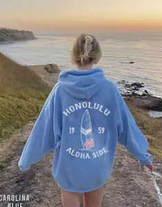 Hawaii Honolulu Hoodie For Woman For Man Vintage Surfing Hoodie Aesthetic Hoodie Blue Hoodie Trendy Hoody Beach