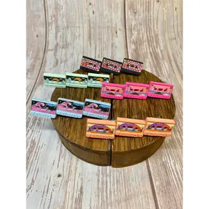 Retro Colorful Cassette Hair Clips - 2.5" Handmade Resin Hair Accessories Vintage 80s Hair Clips  Funky Hair Pins Unique Hair Barrettes  Available in 5 Styles