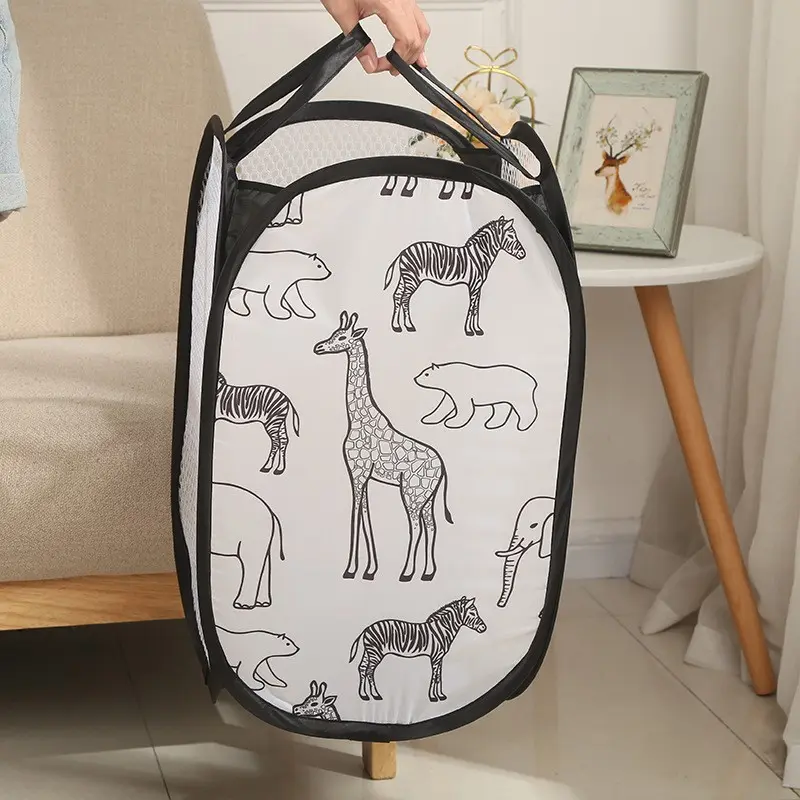 Cartoon Giraffe Laundry Basket, Home Dirty Clothes Organizer, Storage Bin for Bathroom, Cute and Functional, 1 Piece